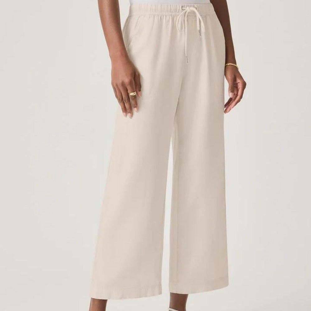 Splendid Cream Wide-Leg Pants High-Waisted